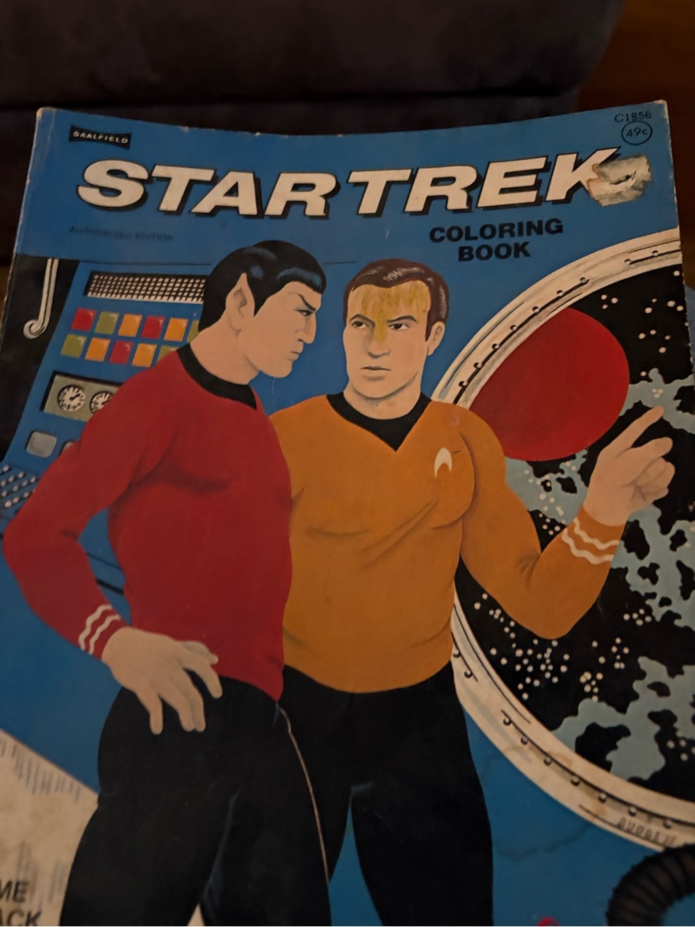 Star Trek Coloring Book - Blue Cover with Red & Gold Crew